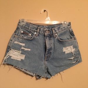 Calvin Kline cut-off jean shorts